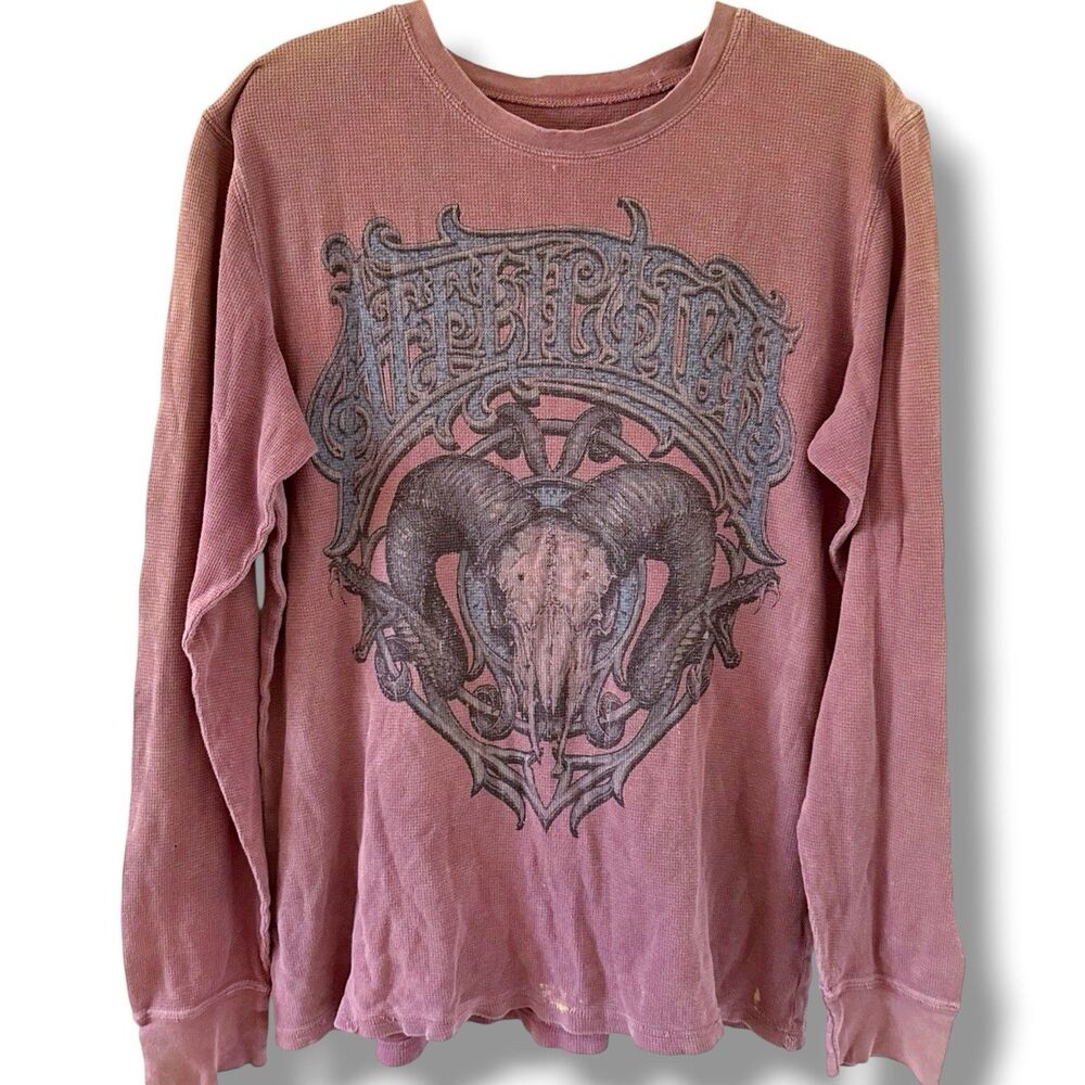Affliction Strike Deadly A16860 Long Sleeve Graphic Fashion Thermal for Men Lrg
